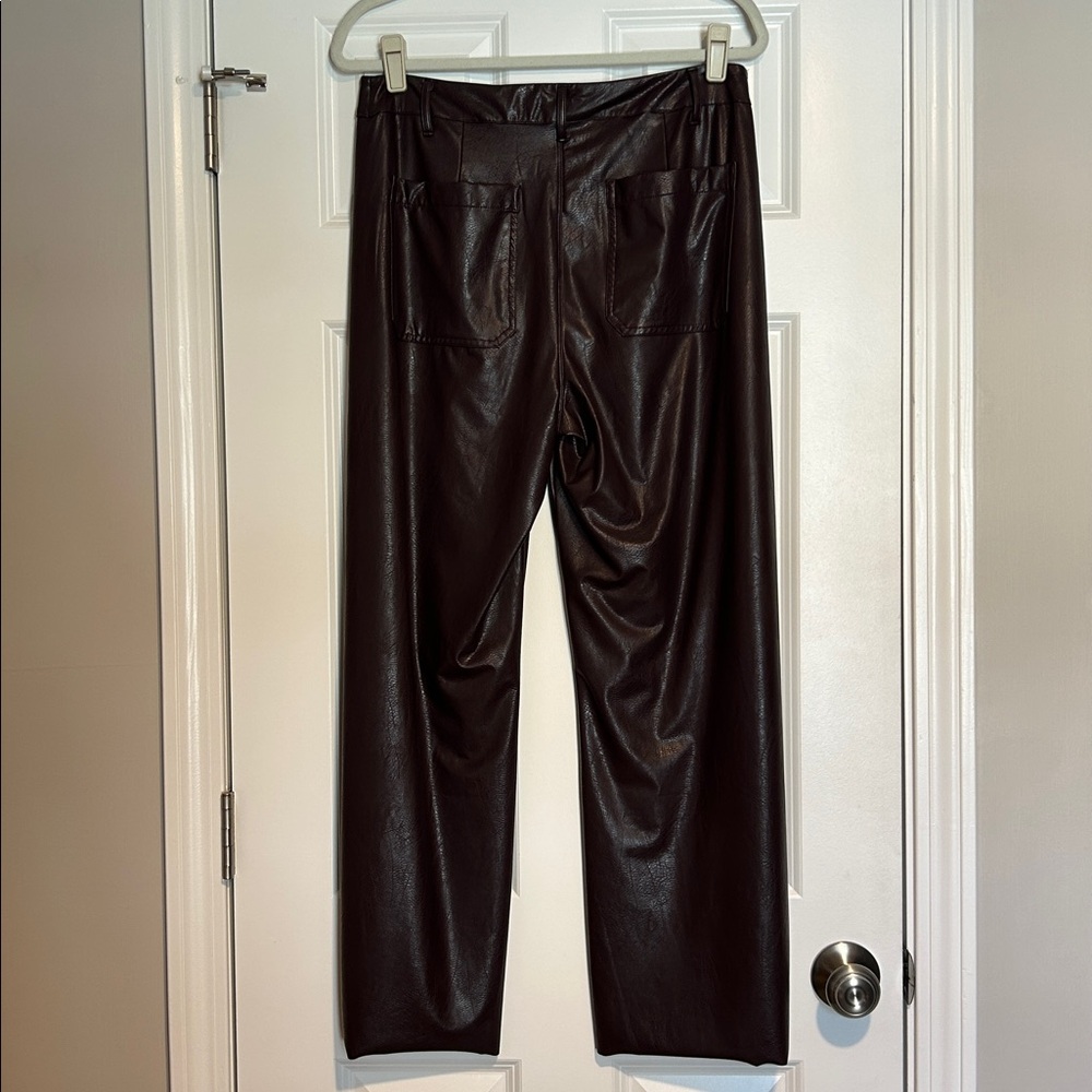 LYSSE Faux Leather Wide Leg Pants Women's Size Large - Picture 3 of 5